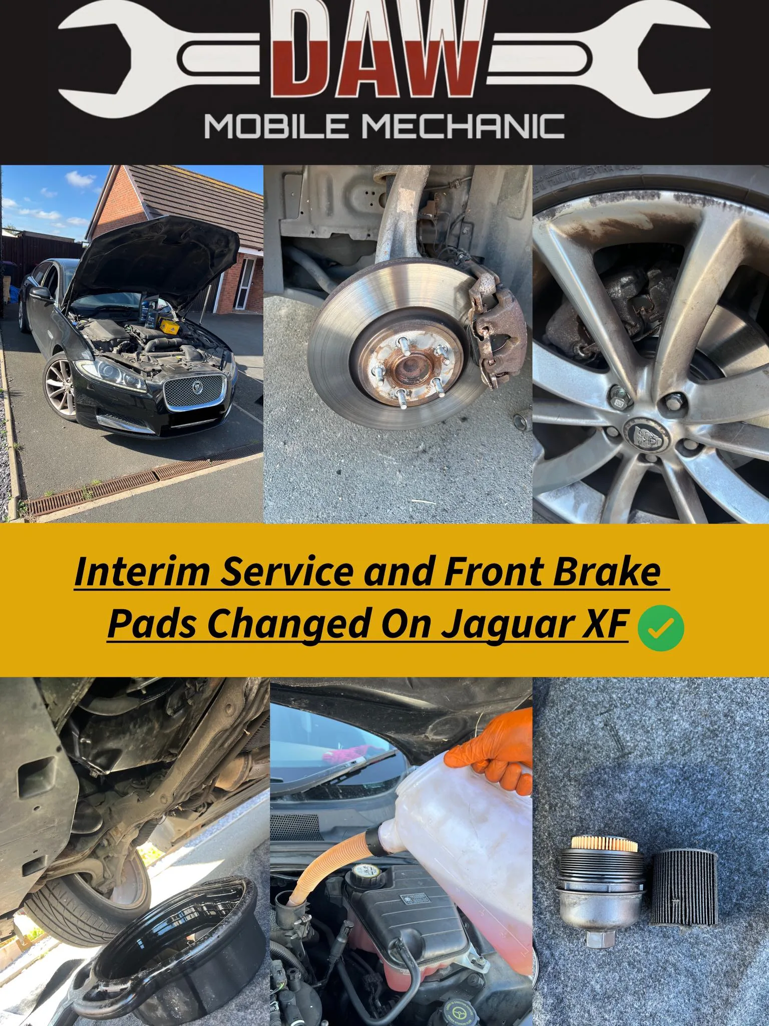 Interim service and front brake pads
