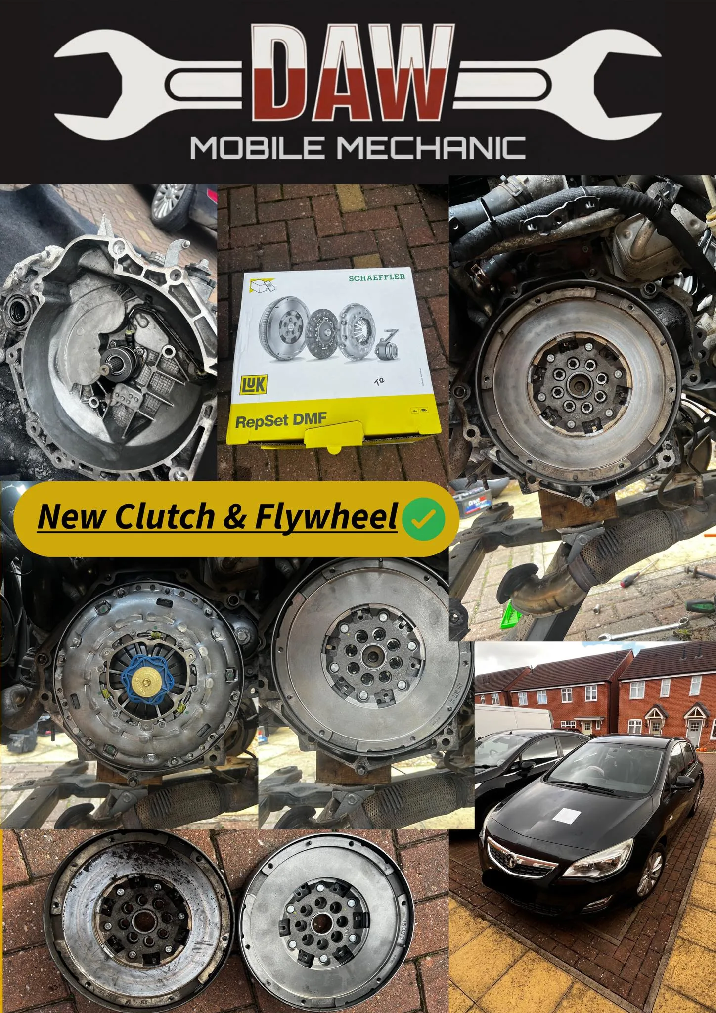 New clutch and dual mass flywheel on customer Vauxhall Astra due to slipping clutch
